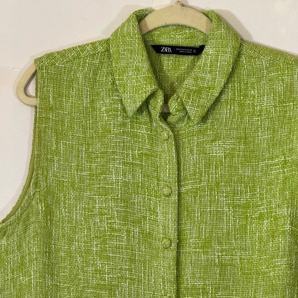 Zara Green Tweed Mini Dress - Picture 7 of 15